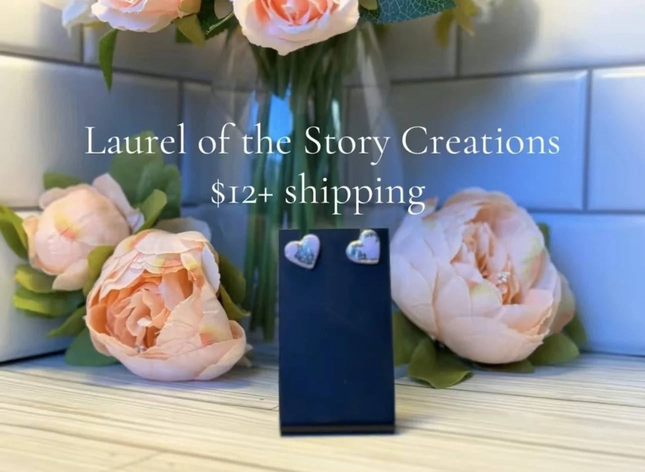 Purple and Silver Heart Studs