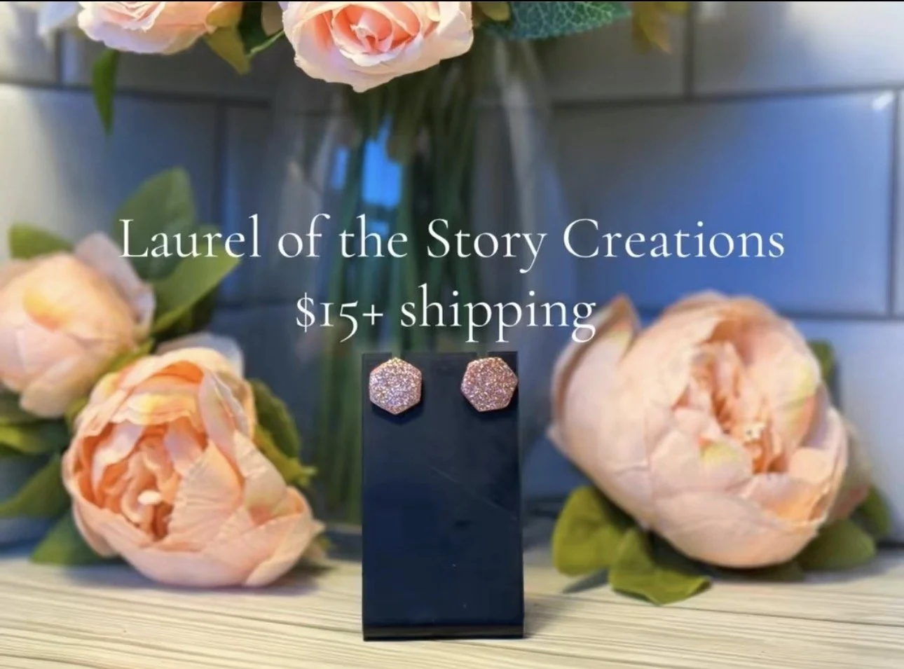 Rose Gold Sparkle Hexagons