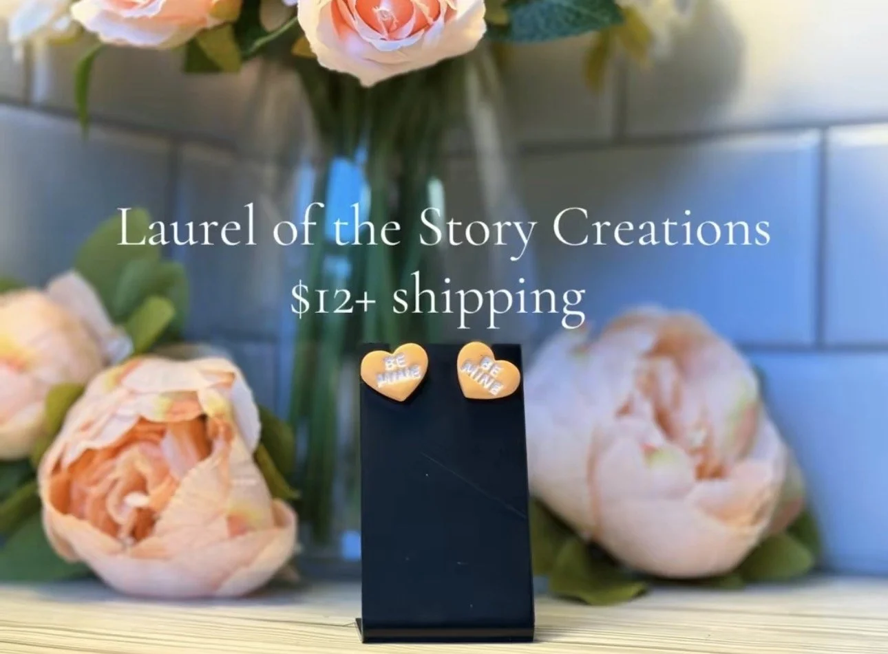 Be Mine Conversation Heart Studs
