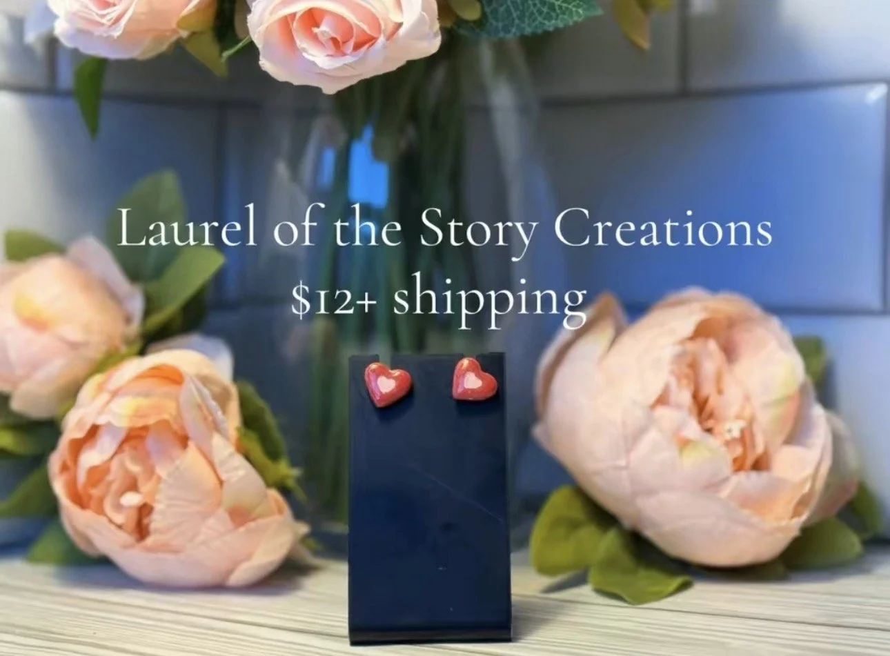 Pink and Red Heart Studs