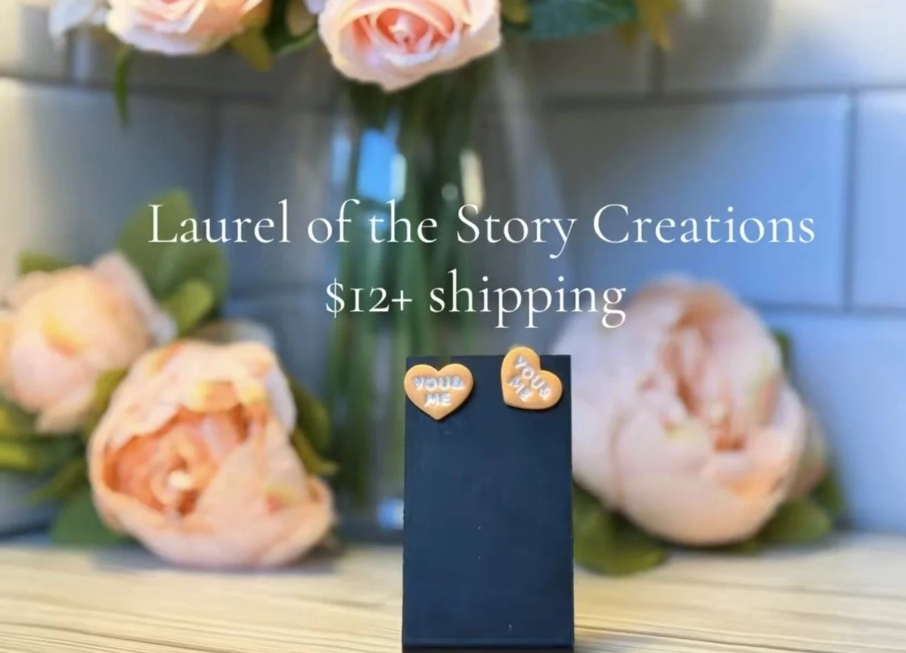 You & Me Conversation Heart Studs