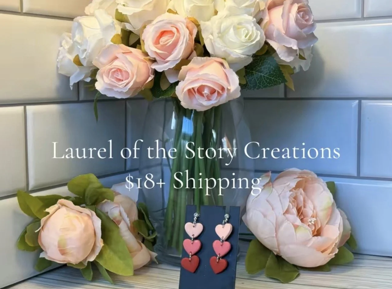 Pink Gradient Heart Dangles