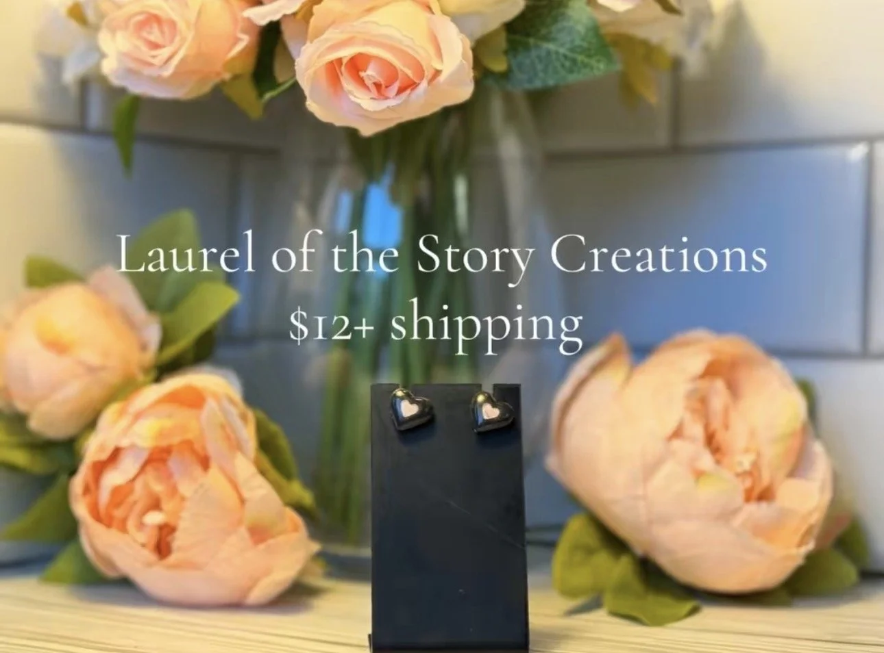 Black and Pink Hearts Studs