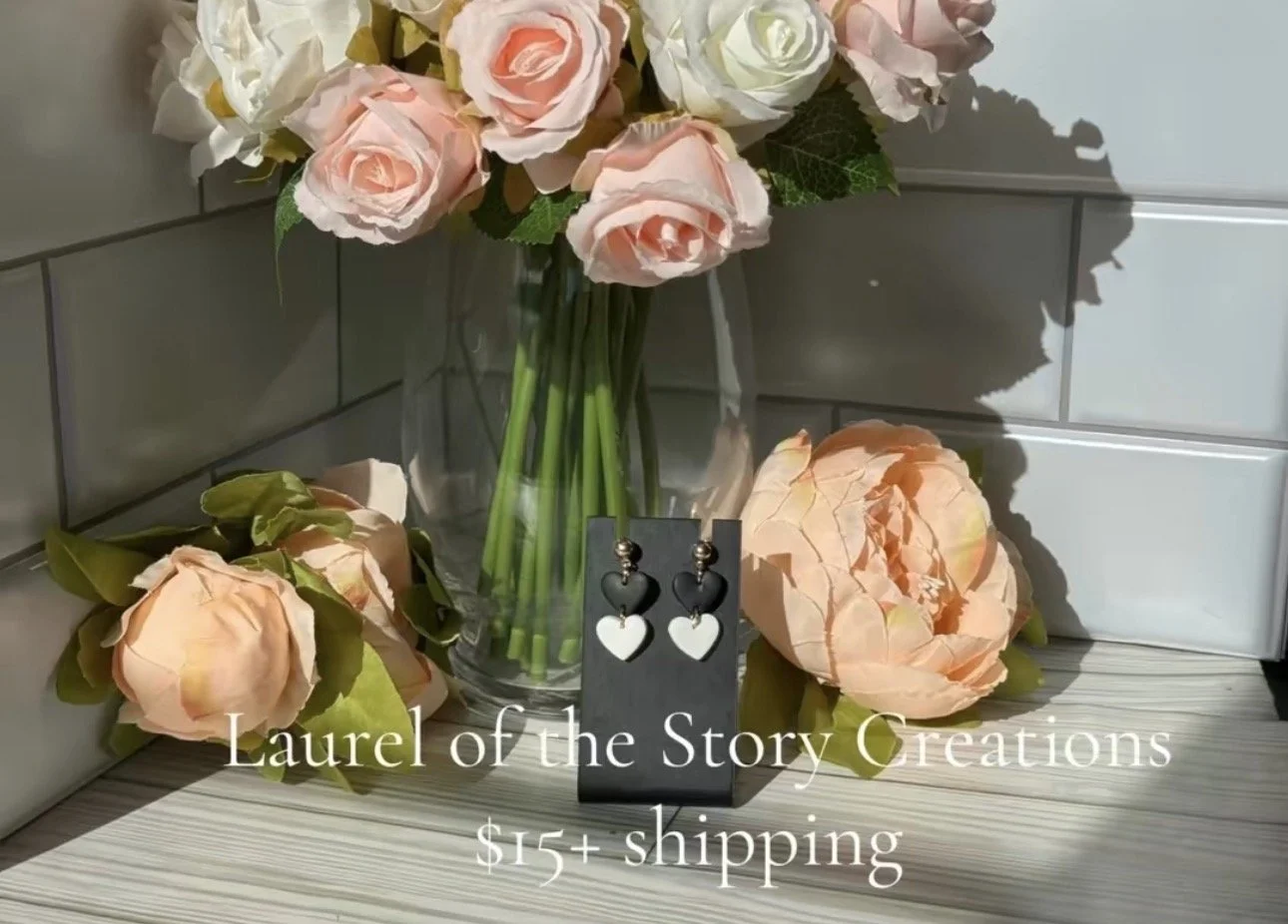 Black and White Heart Dangles