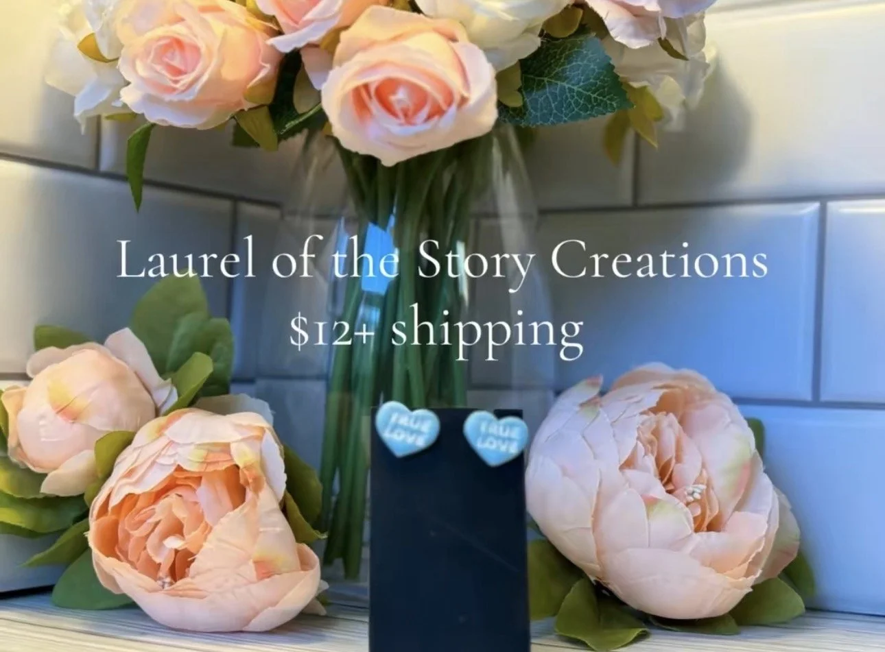 True Love Conversation Heart Studs