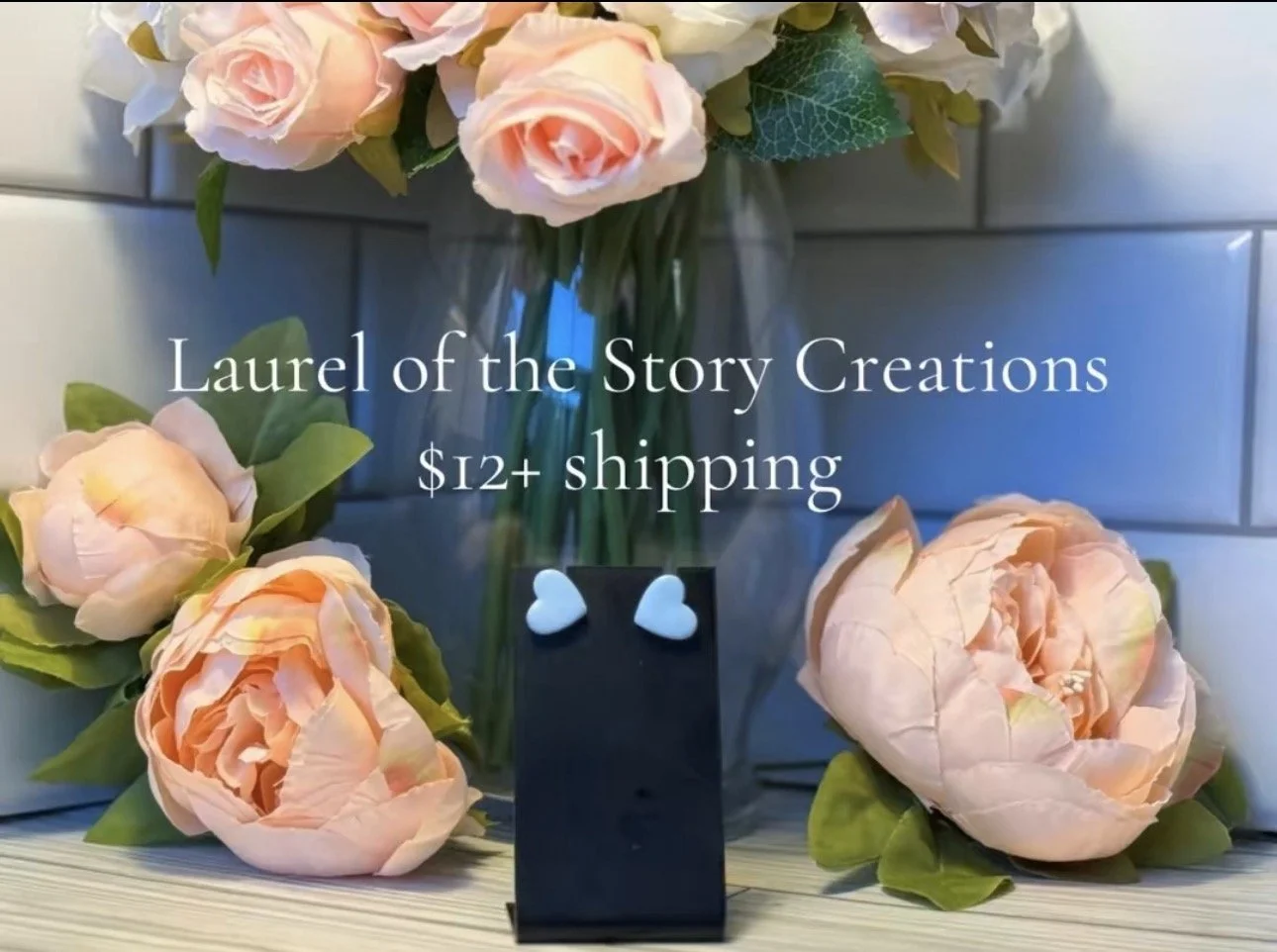 Light Blue Heart Earrings