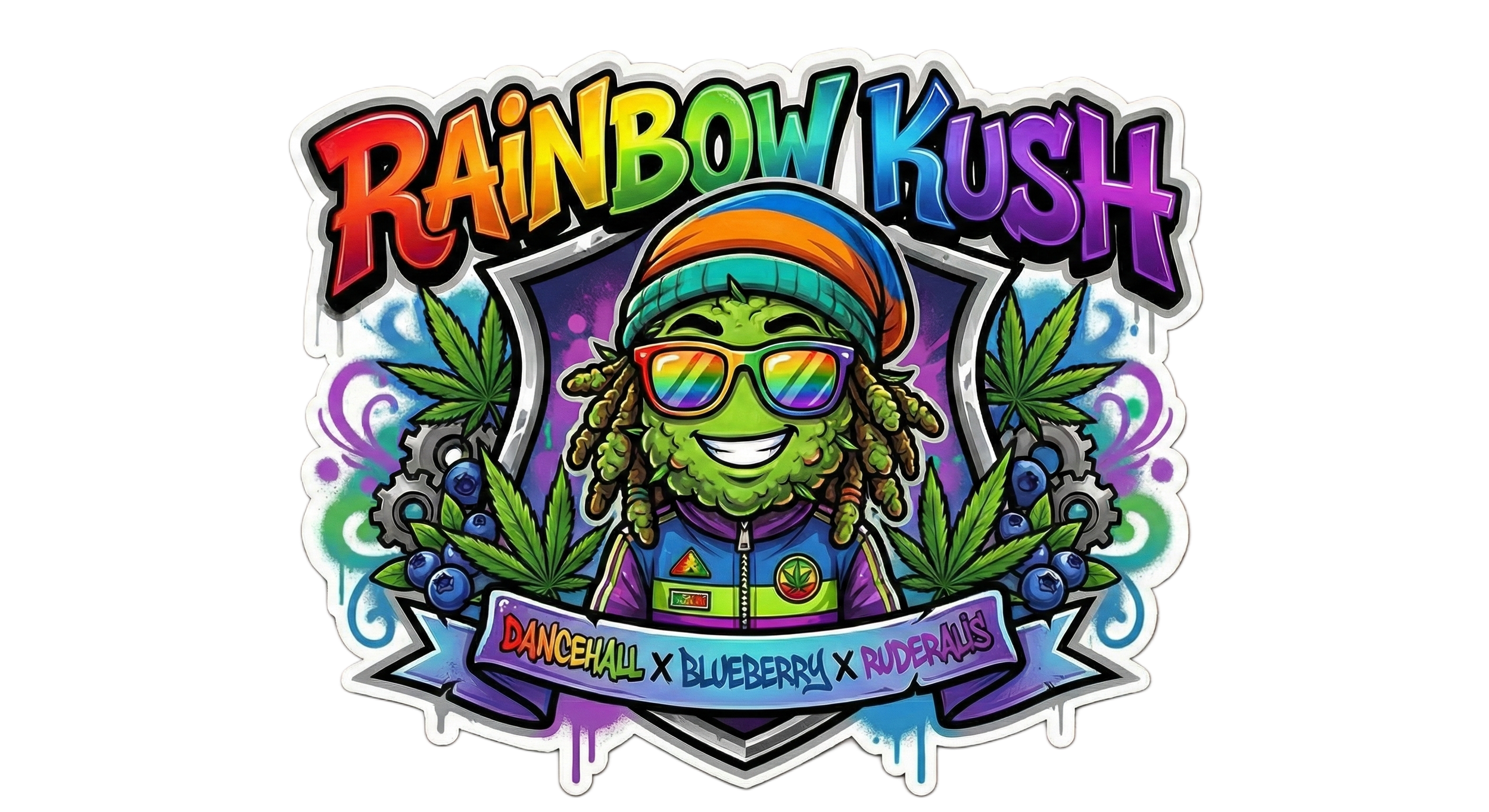 Rocky Moose Seed Bank: Rainbow Kush Auto Fem 3 & 5ct souvenir pack
