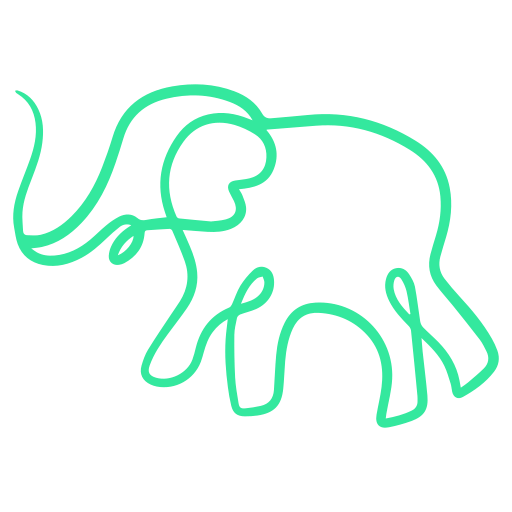 Green neon outline of a dog.