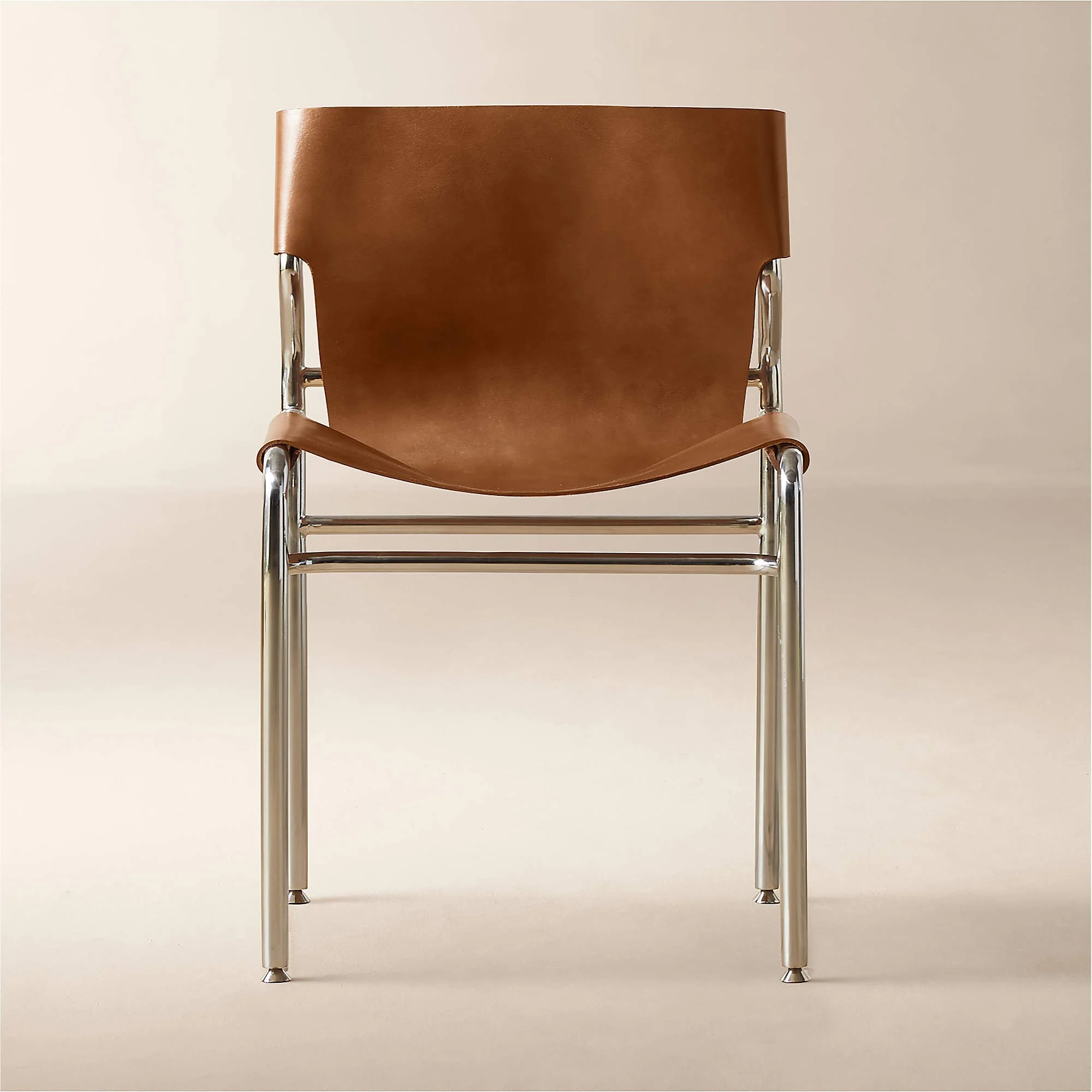 Surf Sling Brown Leather Dining Chair