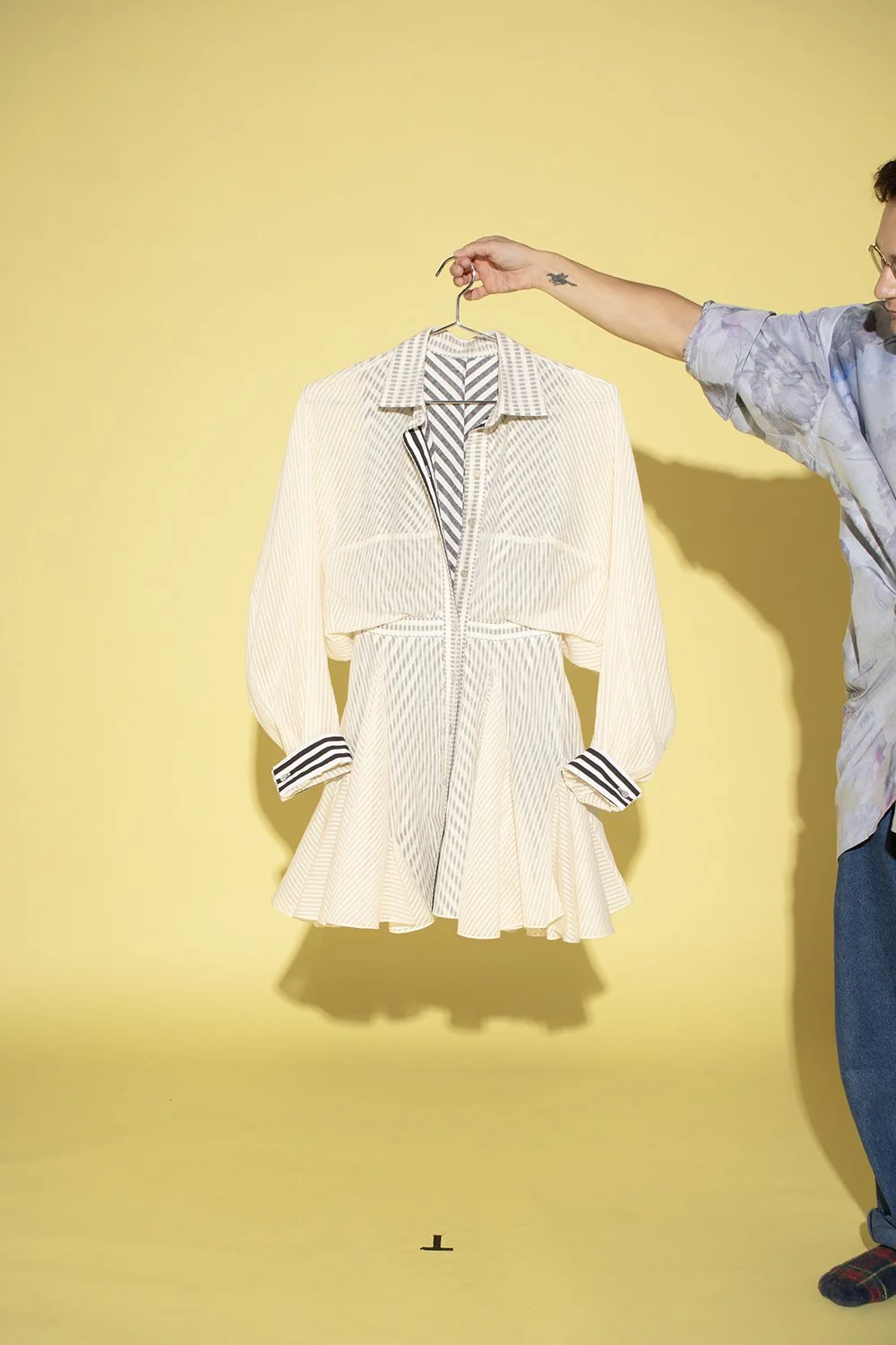 Flared Mini Shirt Dress