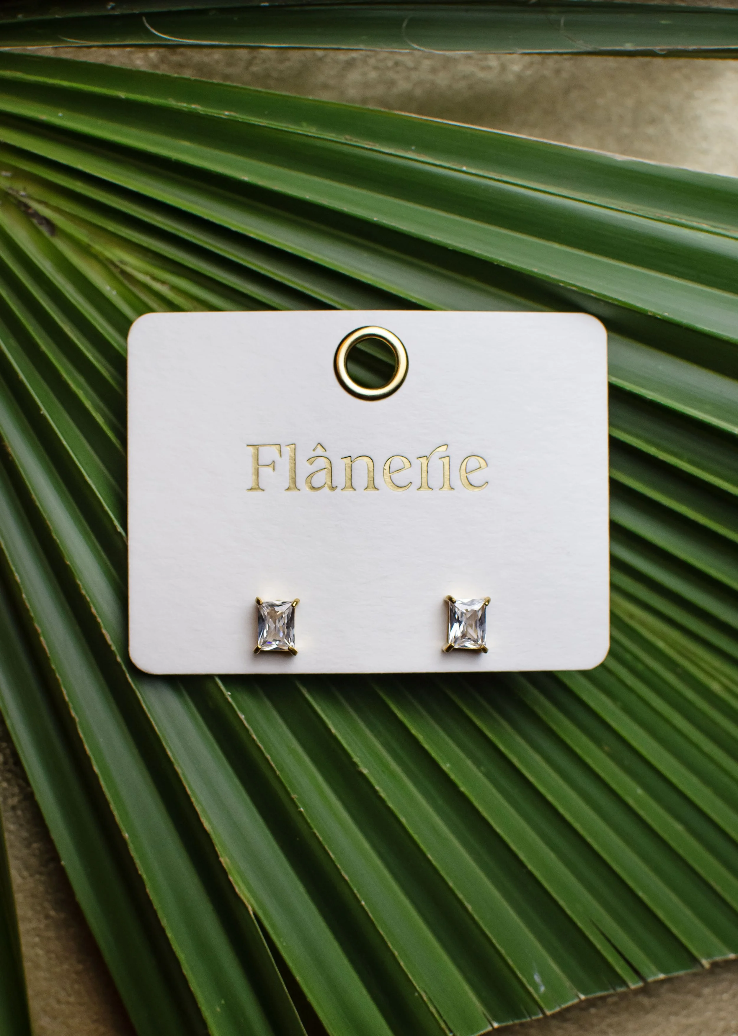 Avenn 18K Gold Non-Tarnish Round Cz Flat Back Earrings