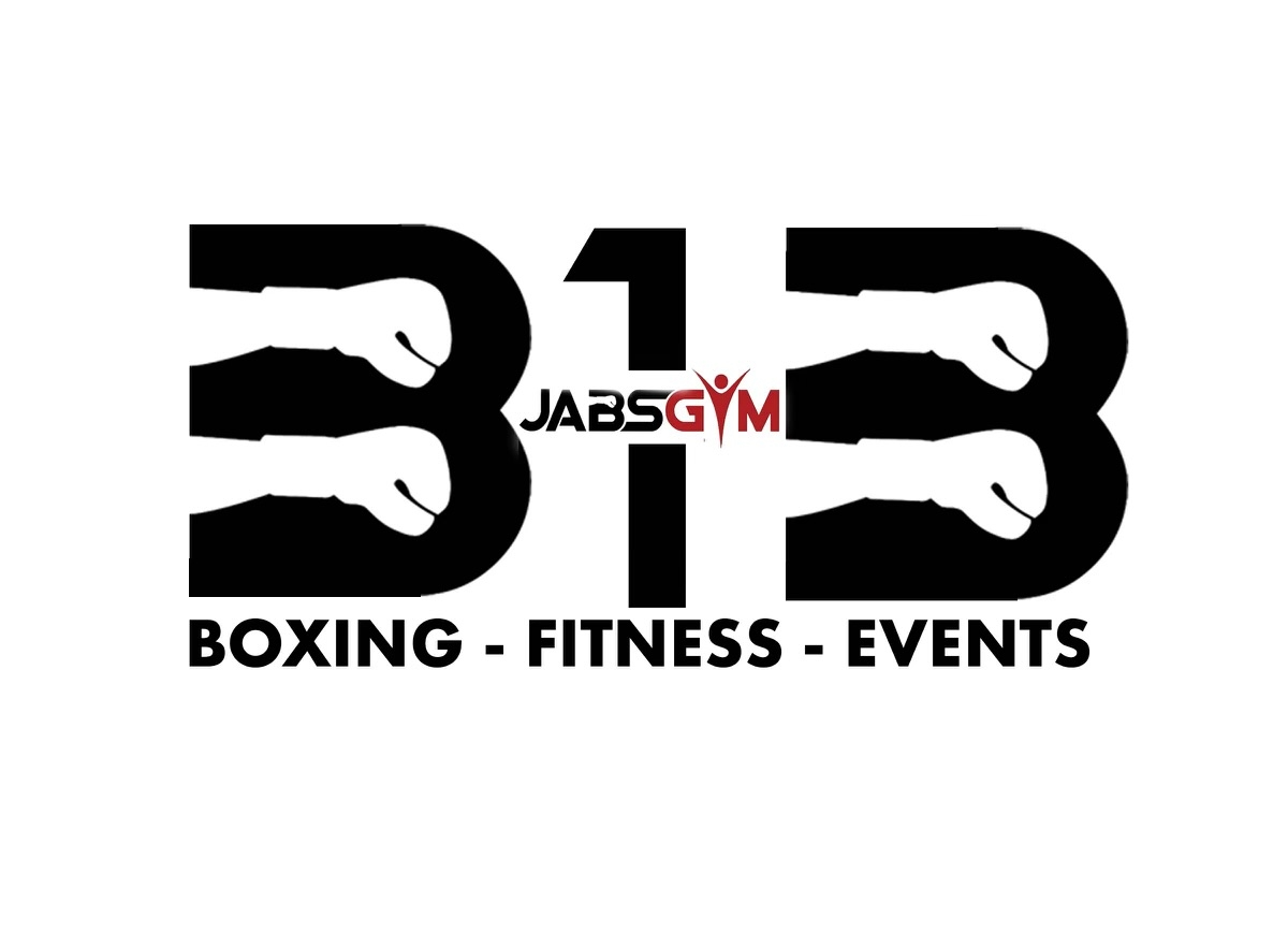 Logo for Jabs Gym featuring large black boxing gloves forming the numbers 3 1 3, with the words 'Jabs Gym' in the center and 'Boxing - Fitness - Events' beneath.