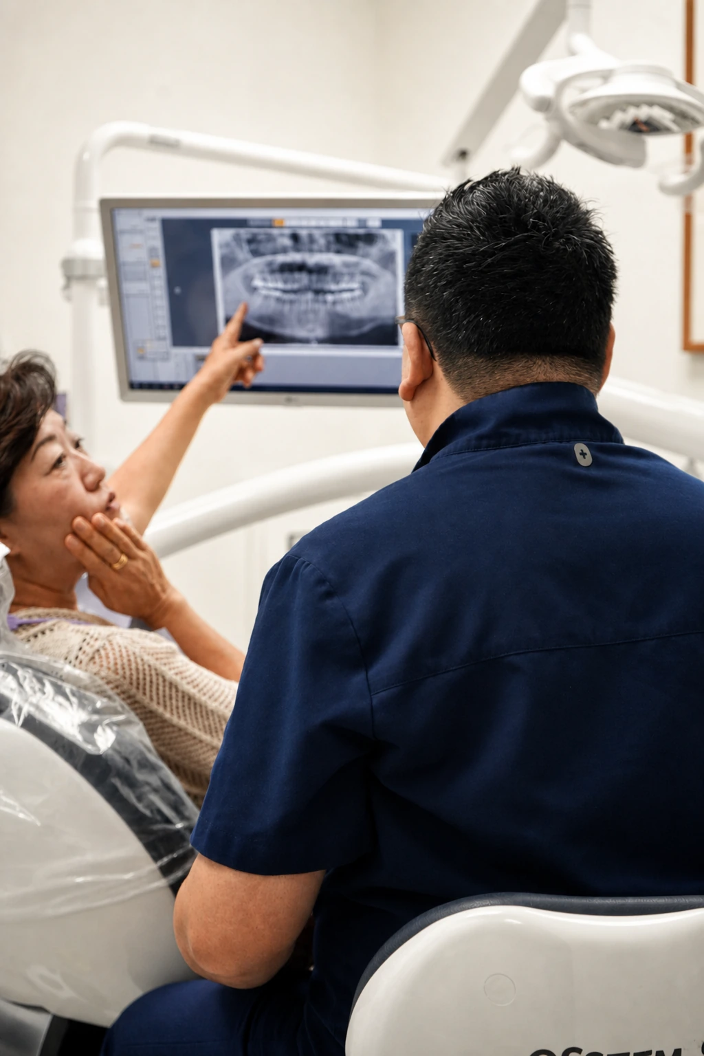 Dr. Joseph Kim providing focused treatment with his clinical team.