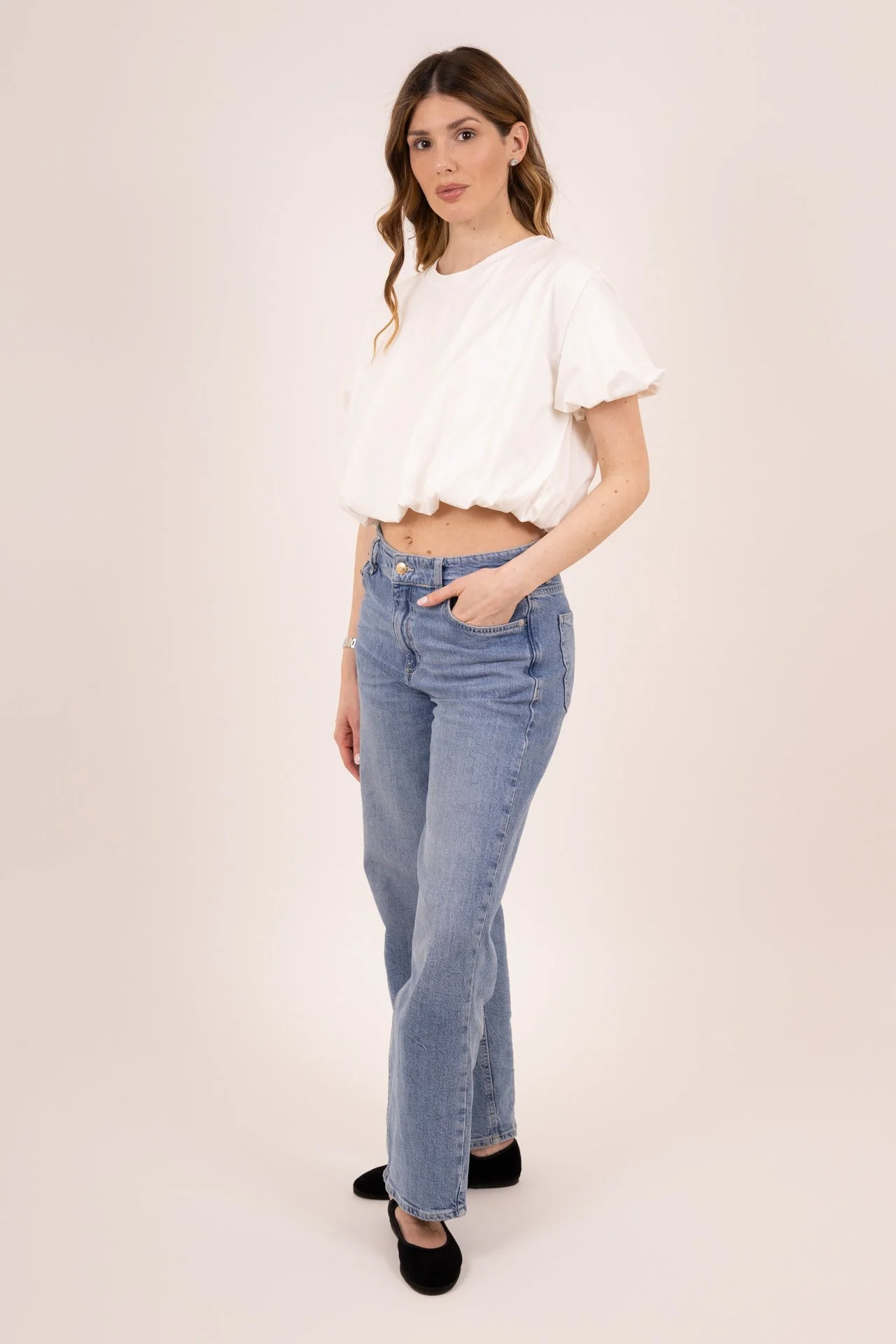 T-SHIRT CROP TOP WHITE