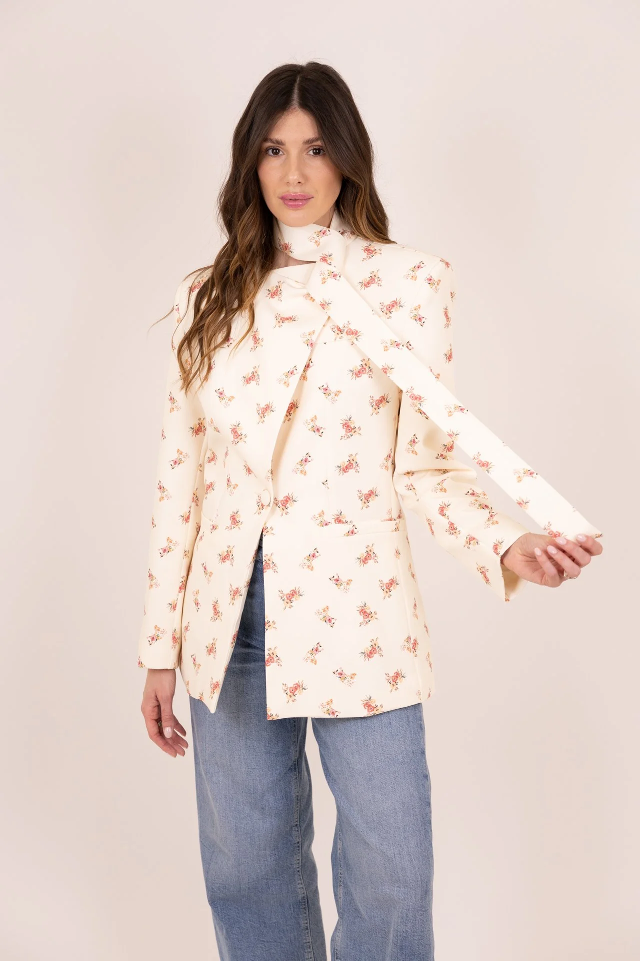 BLAZER FLOWER A CRAVATTA
