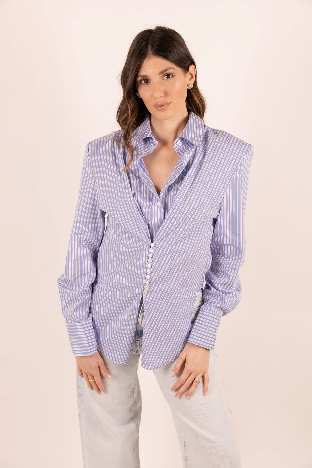CAMICIA STRIPE CELESTE