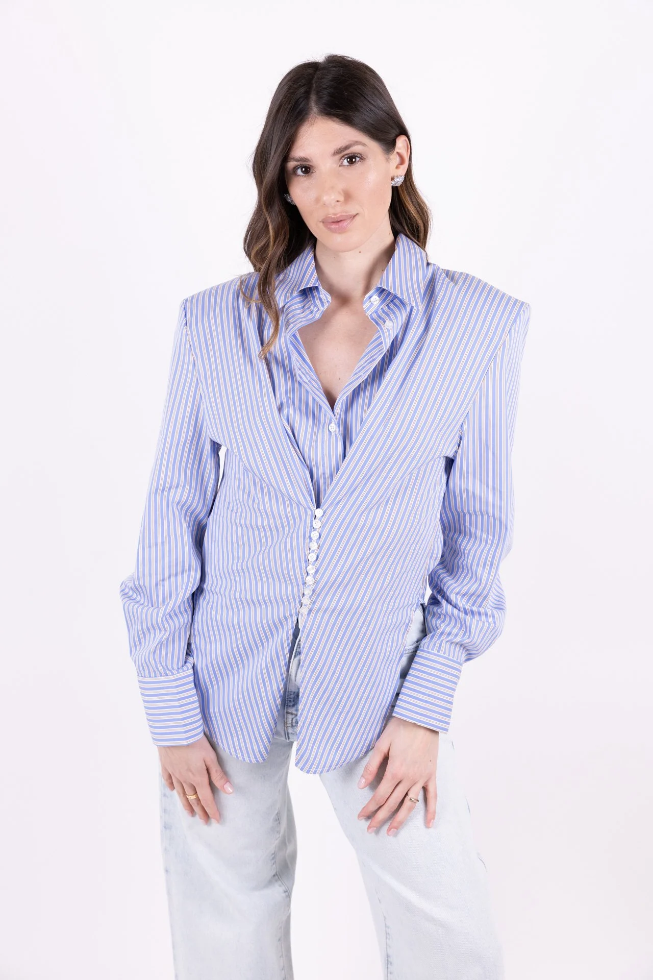 CAMICIA STRIPE CELESTE