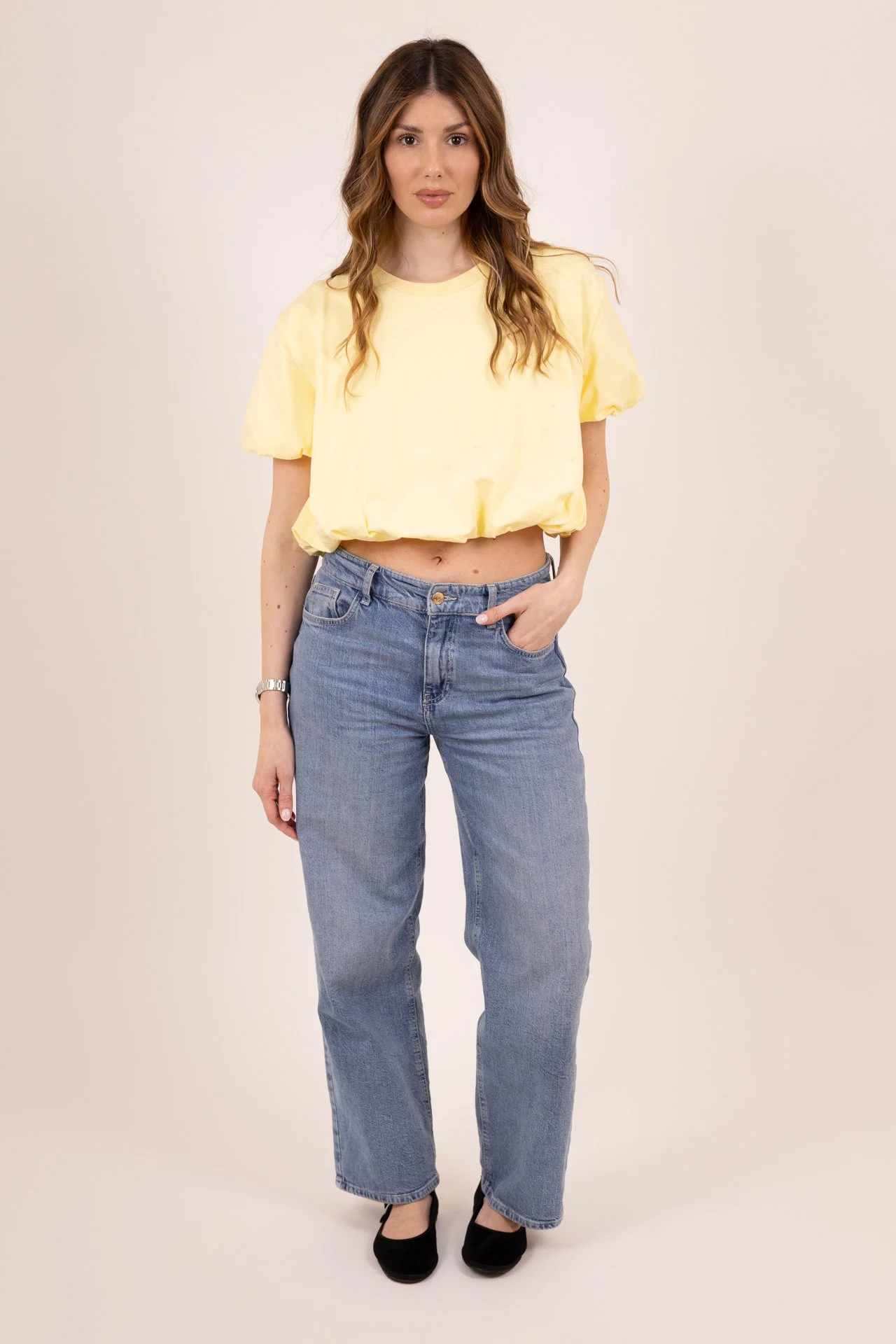 T-SHIRT CROP TOP YELLOW