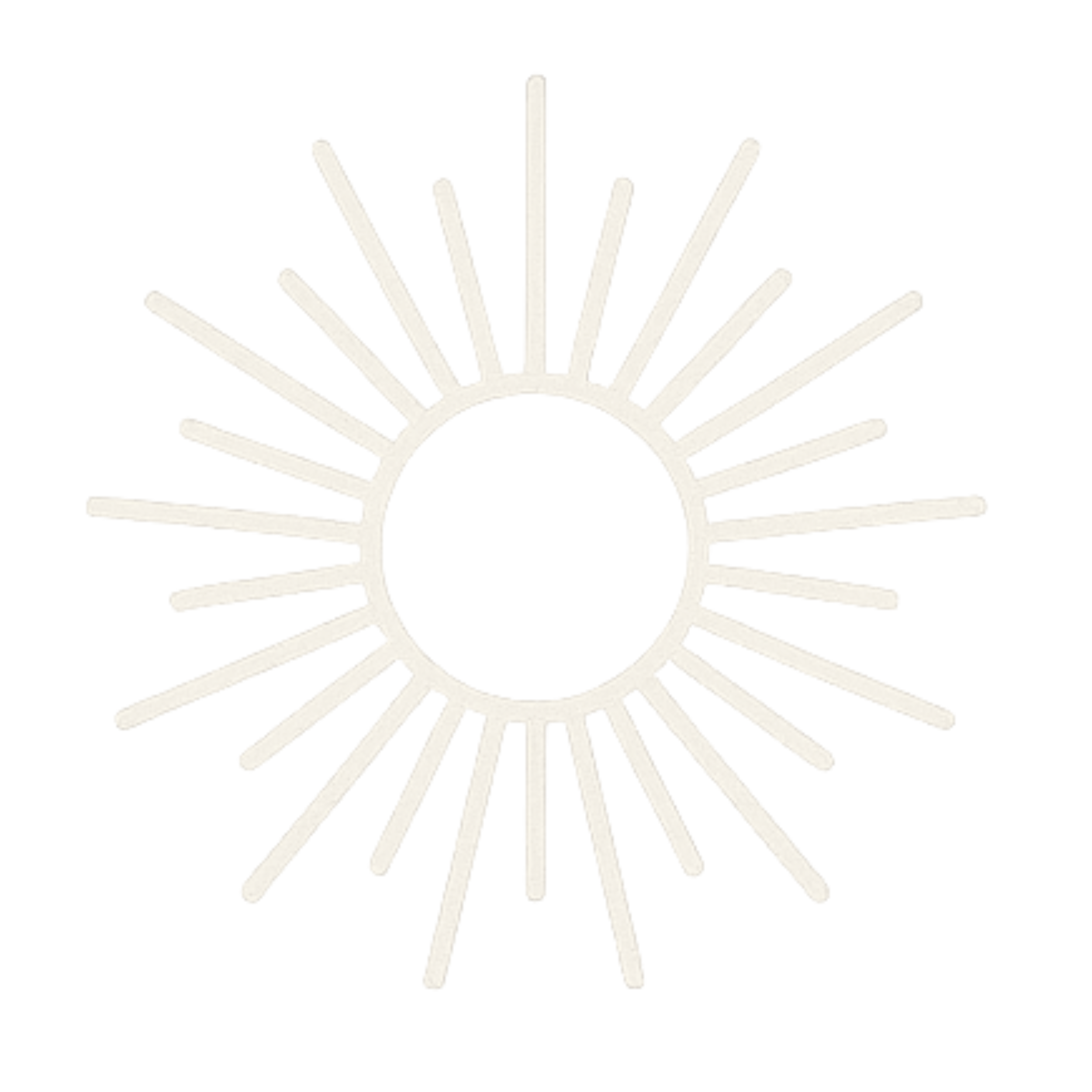 Decorative mirror with a sunburst design, featuring a round center and radiating elongated oval rays.