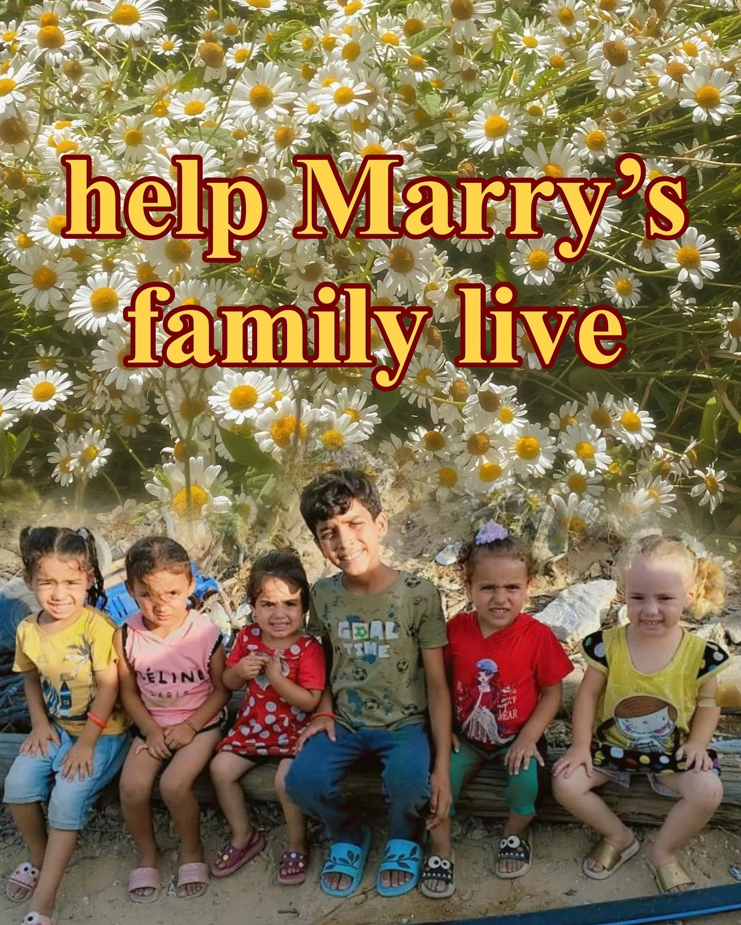 Every child deserves safety and happiness. Please please help Marry&rsquo;s family of ten by donating if you can, sharing their gofundme and following @marr54682 🇵🇸

The link to their gofundme is in the link tree in my bio!

#freepalestine