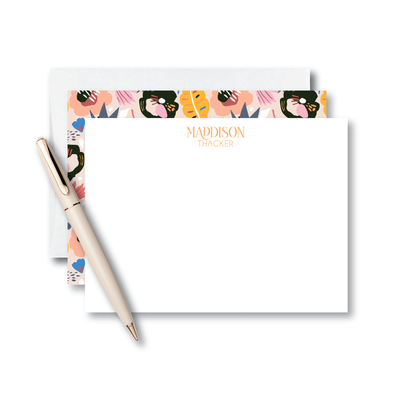 Name with Floral F&B - Set of 10 - A6