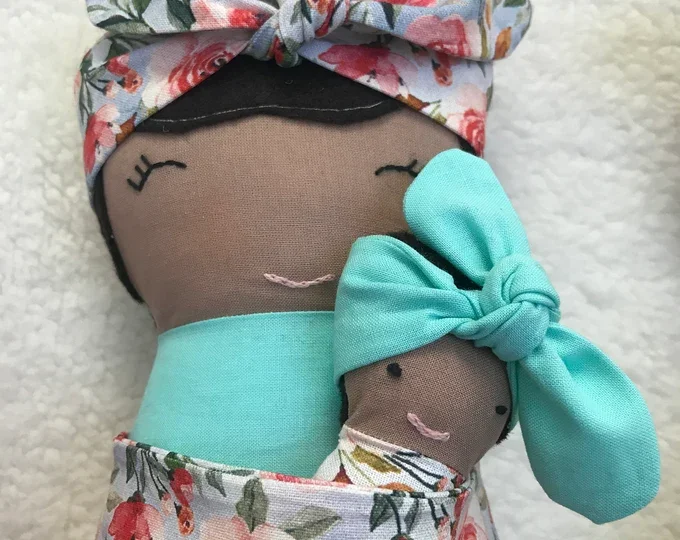 Fabric doll with baby