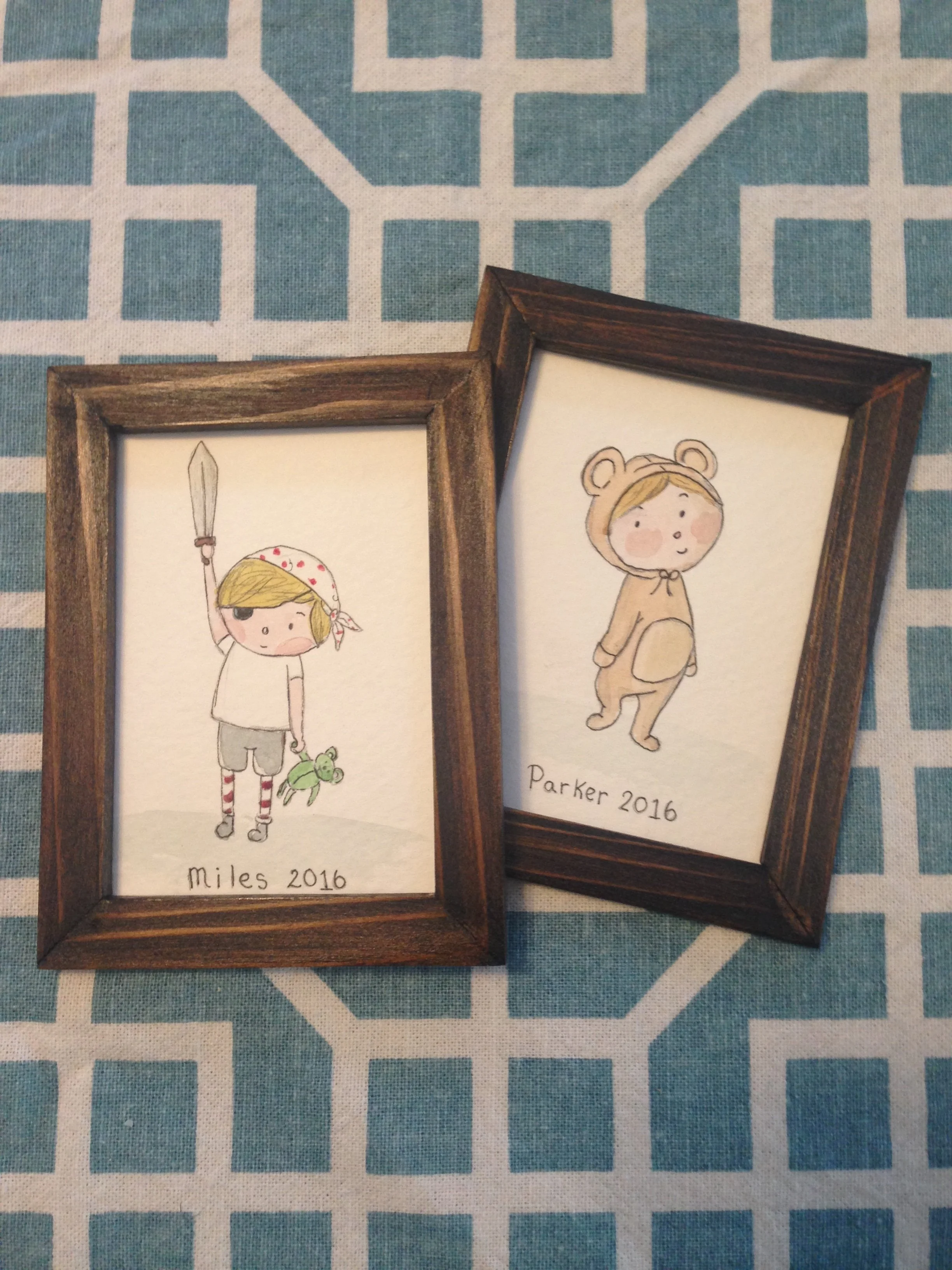Watercolors with custom frame