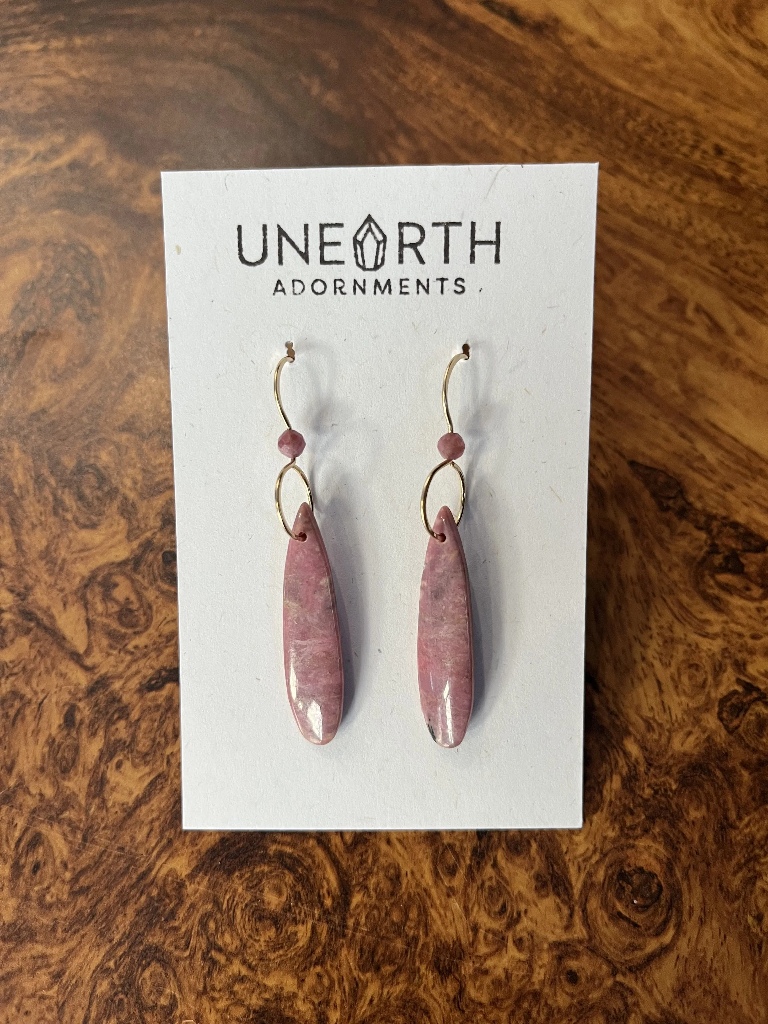Pink Rhodonite Petal Drop