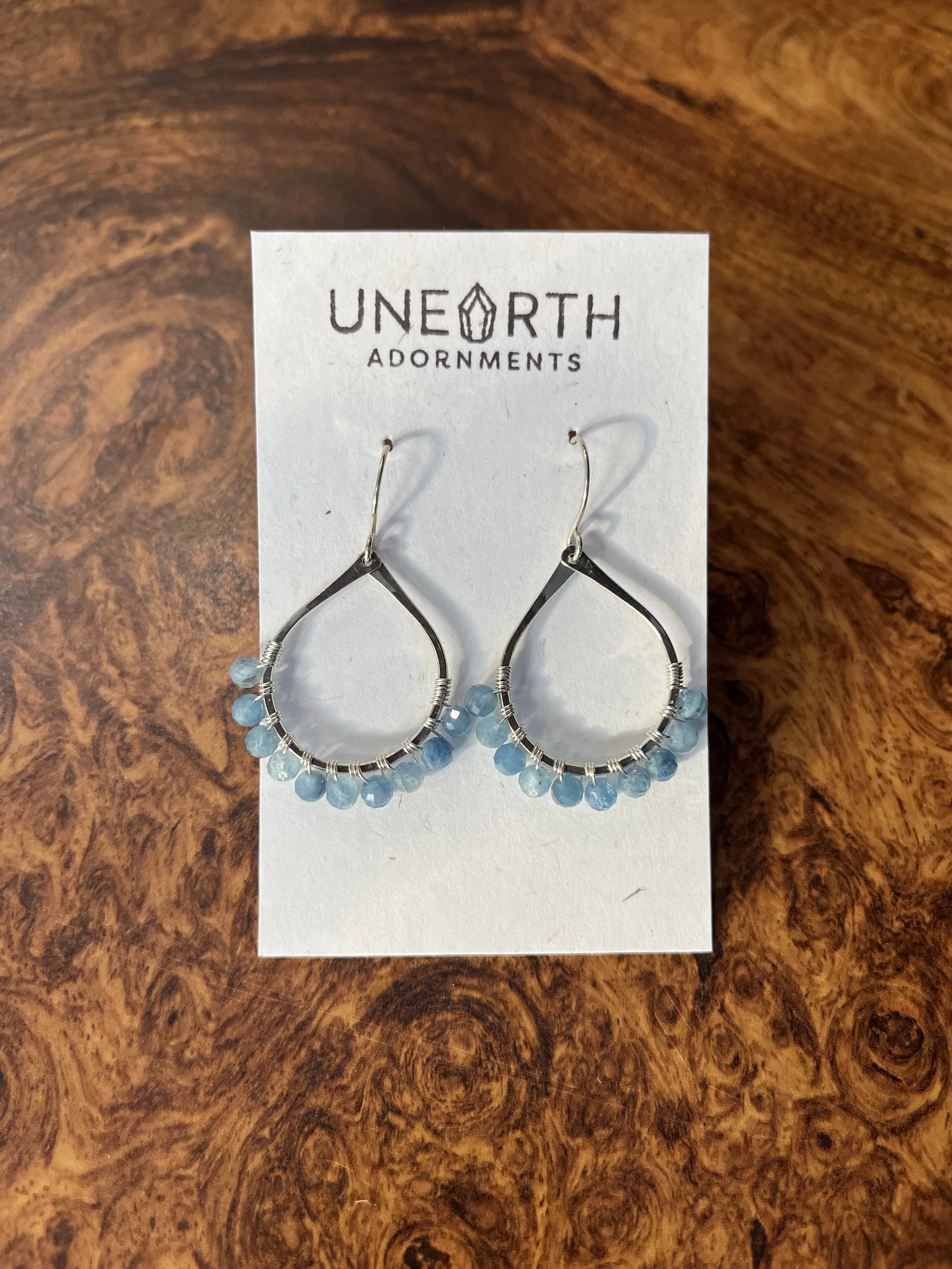 Aquamarine Beaded Teardrop