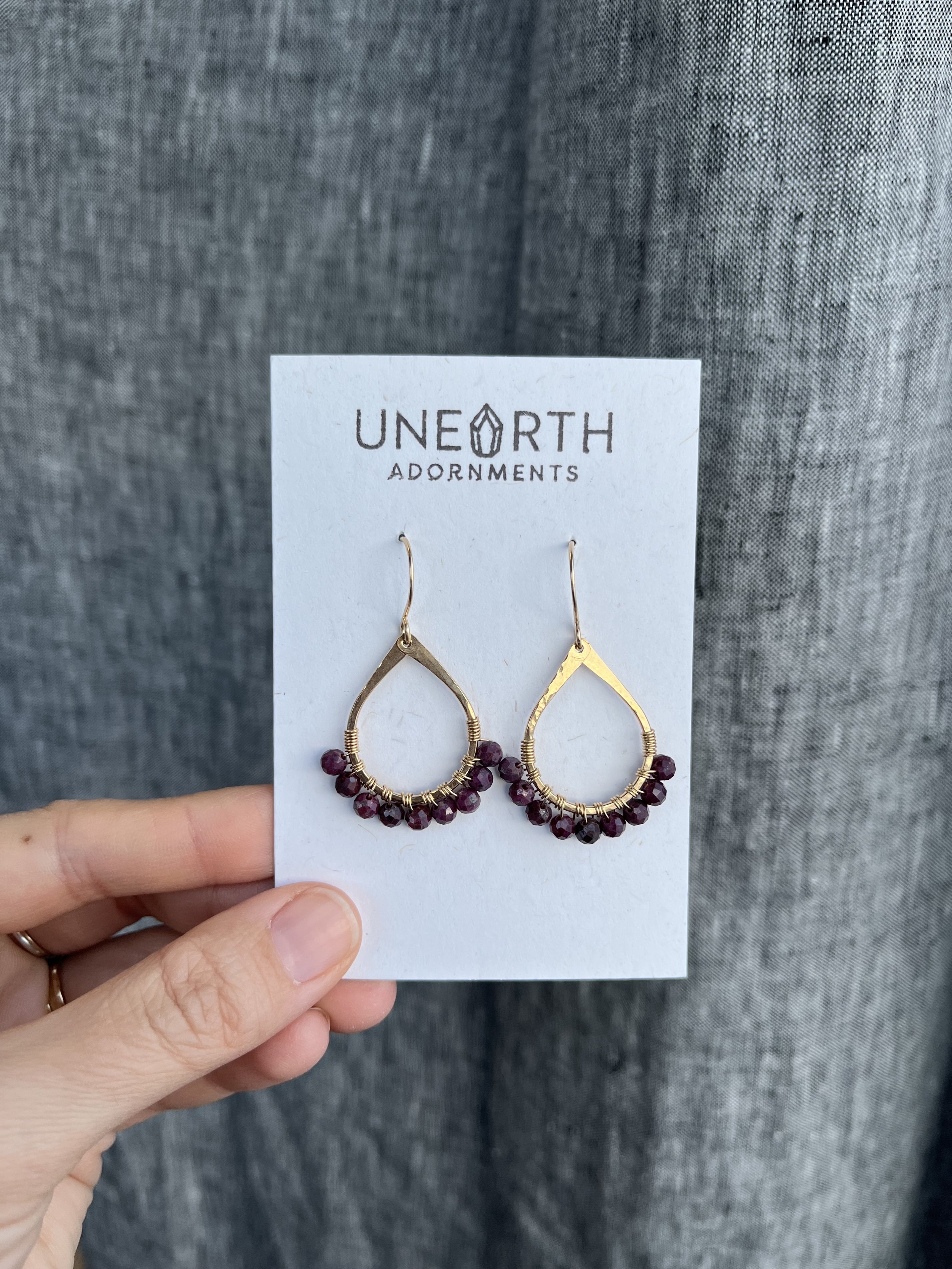 Ruby Beaded Teardrop