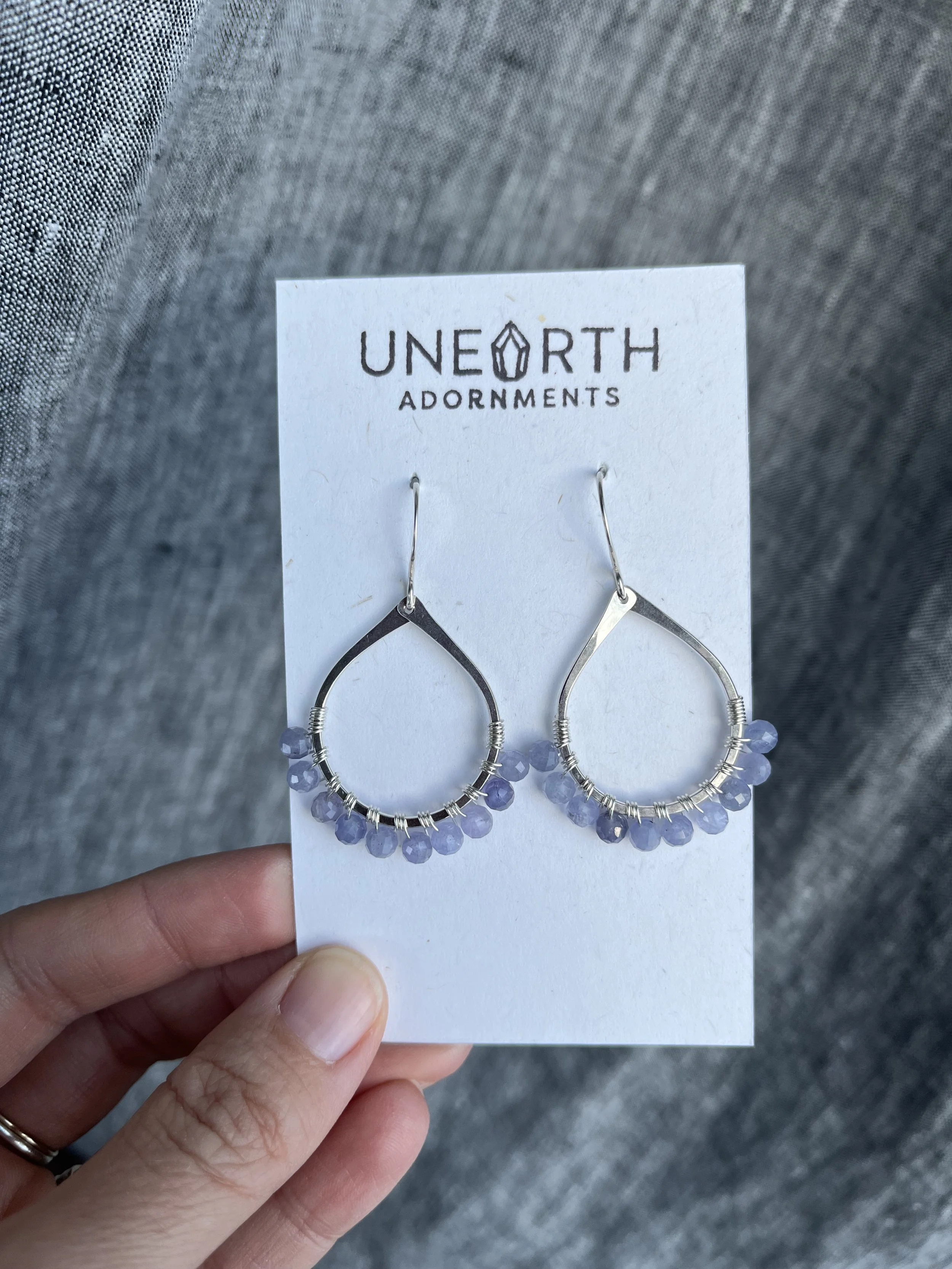 Tanzanite Beaded Teardrop