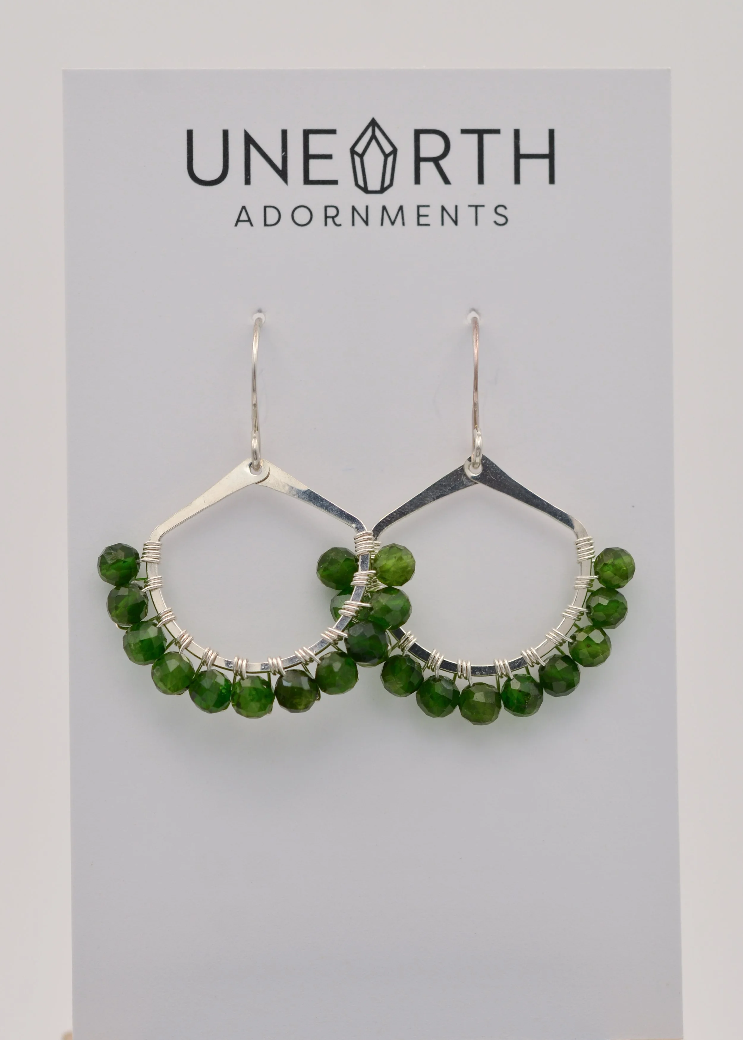 Chrome Diopside Beaded Ginkgo