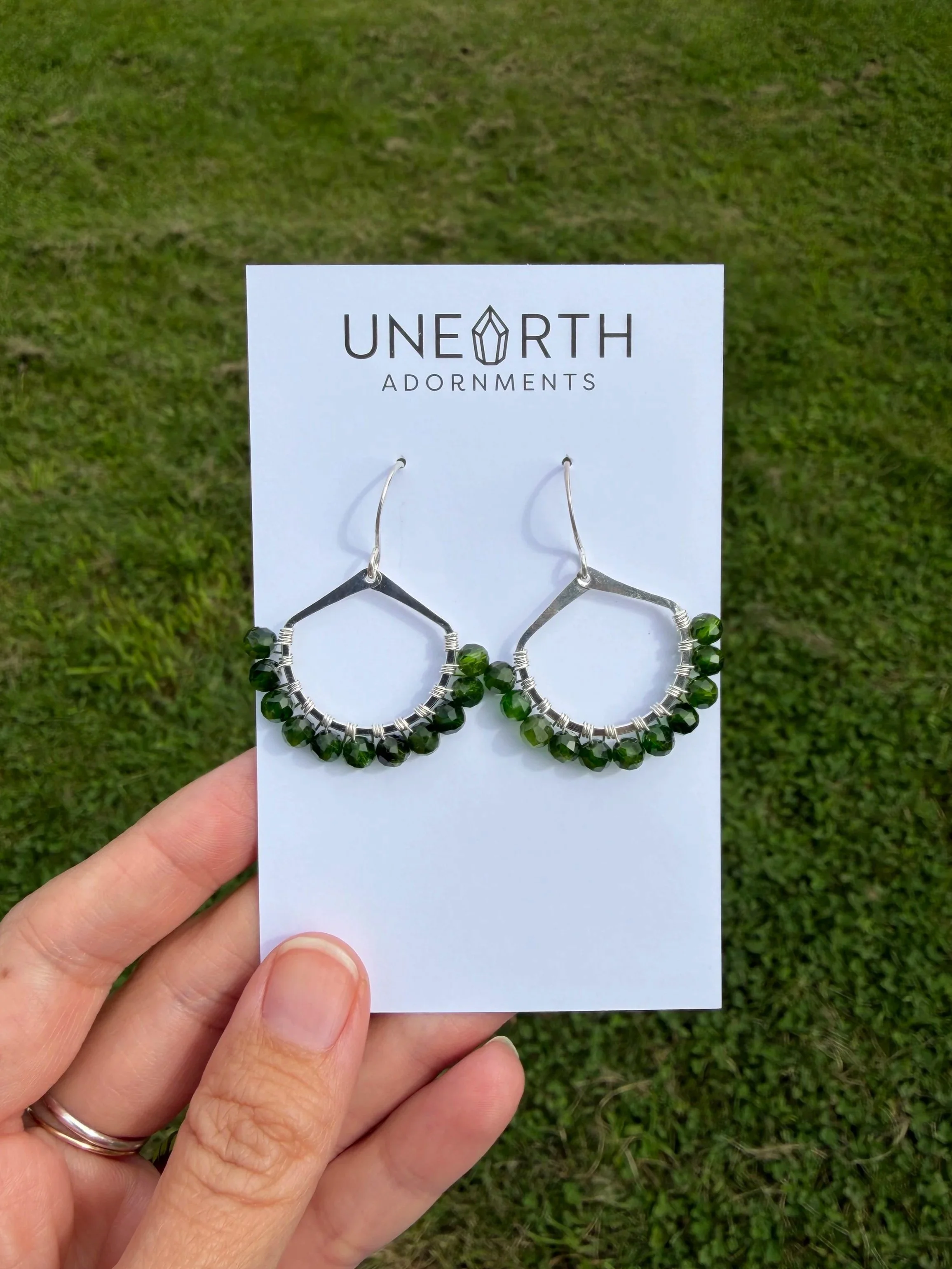 Chrome Diopside Beaded Ginkgo