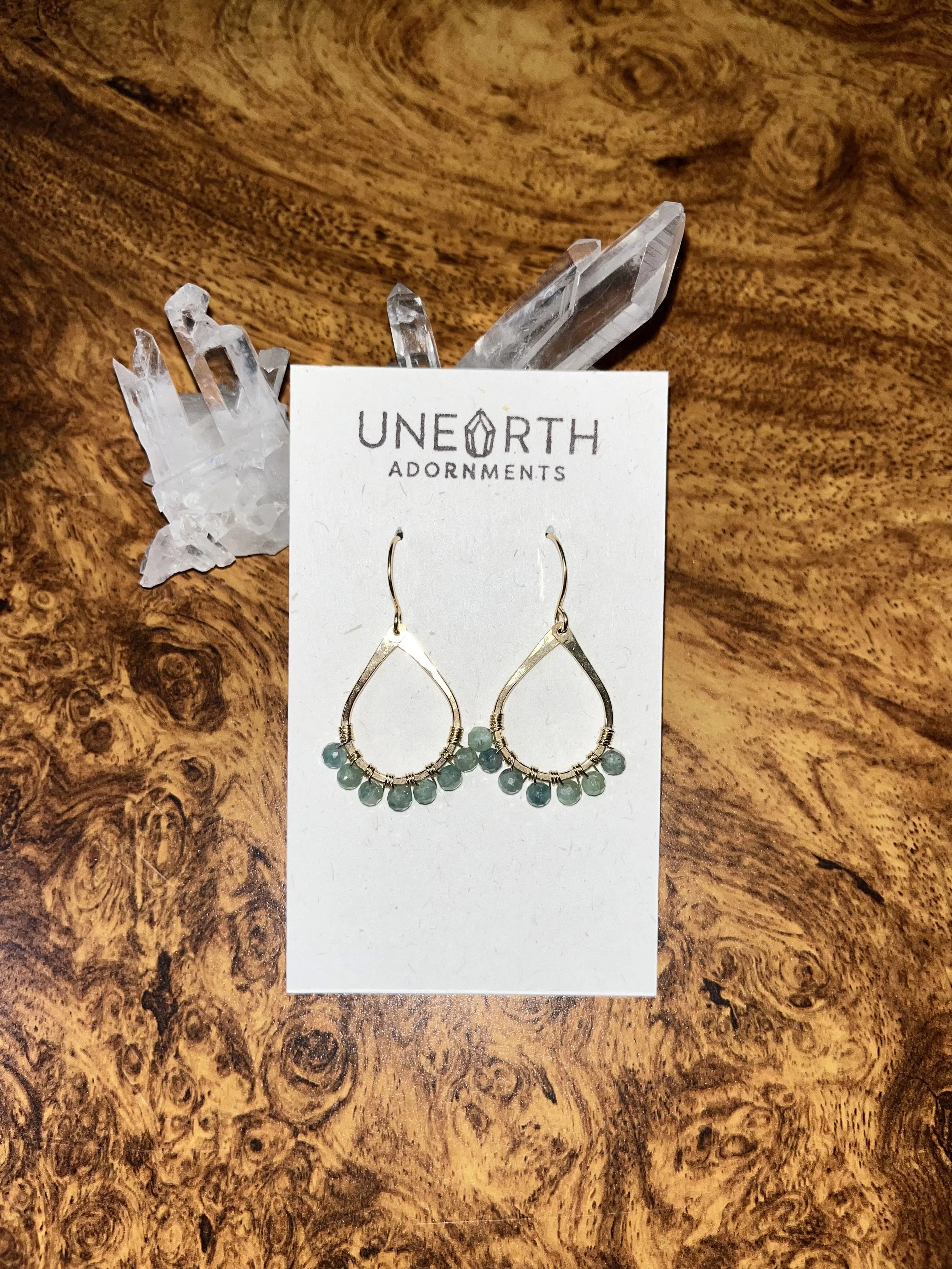 Green Kyanite Beaded Teardrop