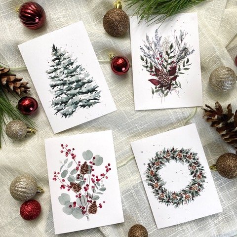 Holiday Card Making Using Watercolors  With Leah Kuehne