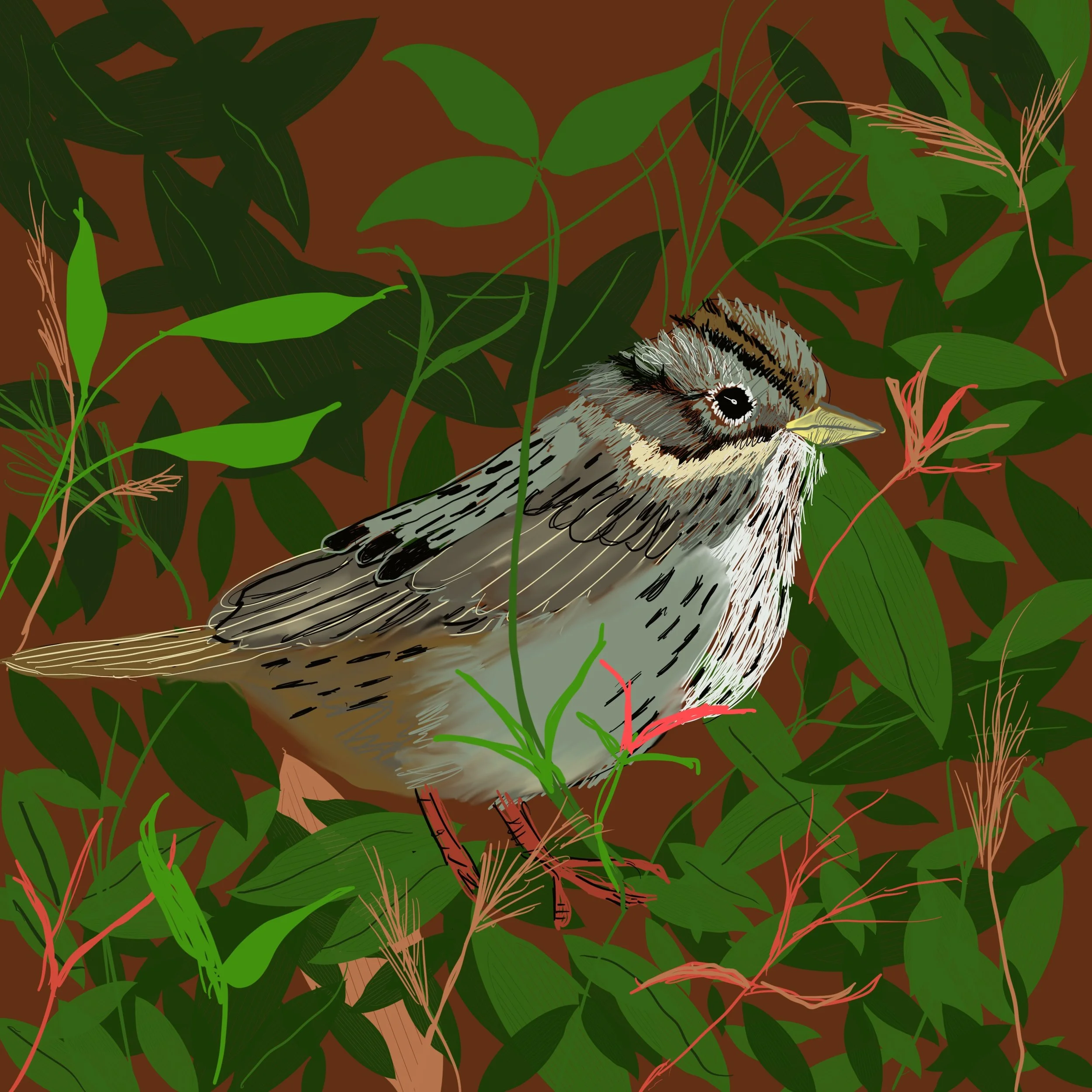 A digital painting of bird