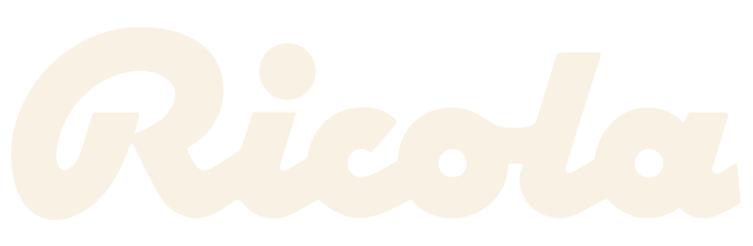Ricola logo in white text on black background