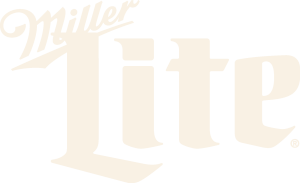Close-up of Miller Lite logo in white text on black background.