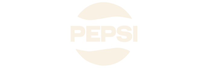 Pepsi logo with a circle divided into two halves, one above and one below, with the word "PEPSI" in the center.