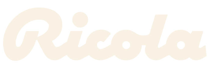 Riccota logo in white lettering on black background