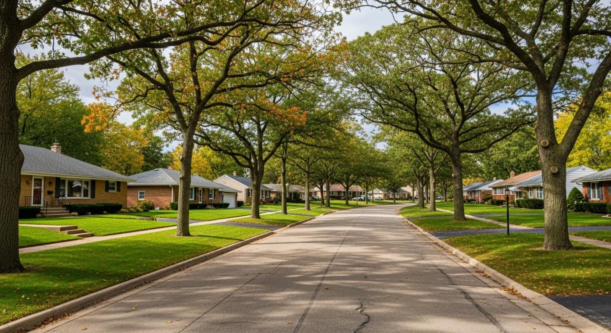 Residential neighborhood in Oak Creek, Wisconsin where Lion Guard Roofing provides roof inspections and replacement services