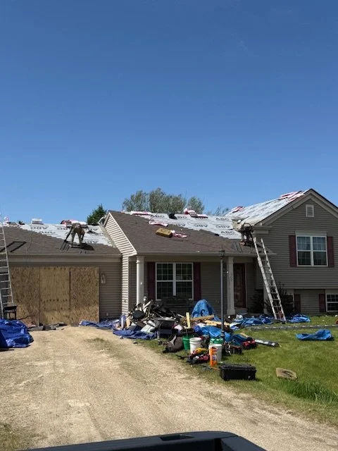 roof being replaced by lion guard roofing
