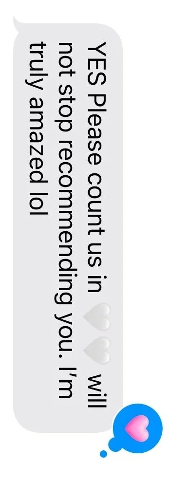 Screenshot of a client testimonial expressing appreciation for an intimate wedding photography experience.