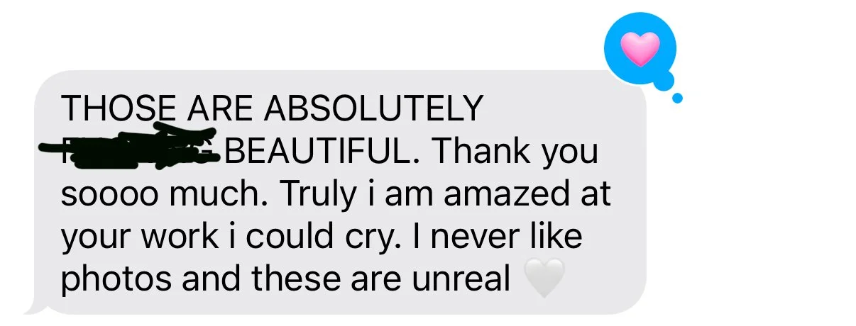 Screenshot of a text review about a Glacier National Park elopement experience.