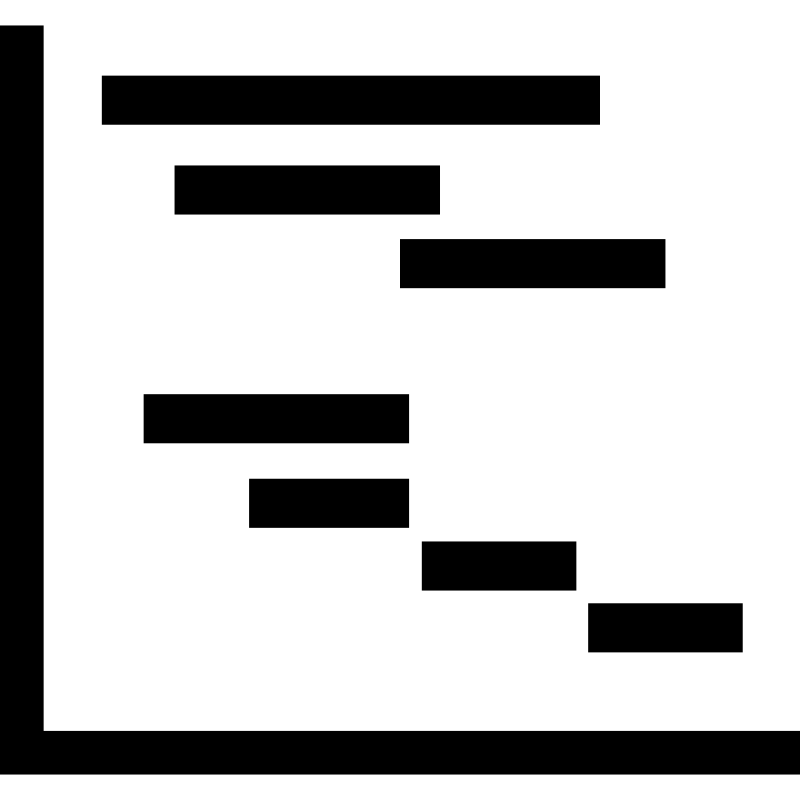 Gantt chart icon. Expert Deswik users, mine scheduling experts, mine optimisation experts,