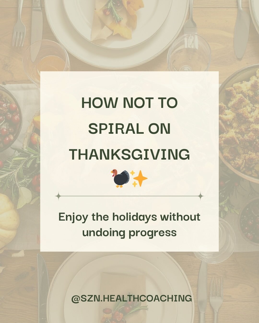 Most people don&rsquo;t spiral on Thanksgiving because of the food.
They spiral because they show up starving, panic at the table, overeat, feel guilty&hellip; and then punish themselves the next day.

This guide shows you how to enjoy the holiday wi