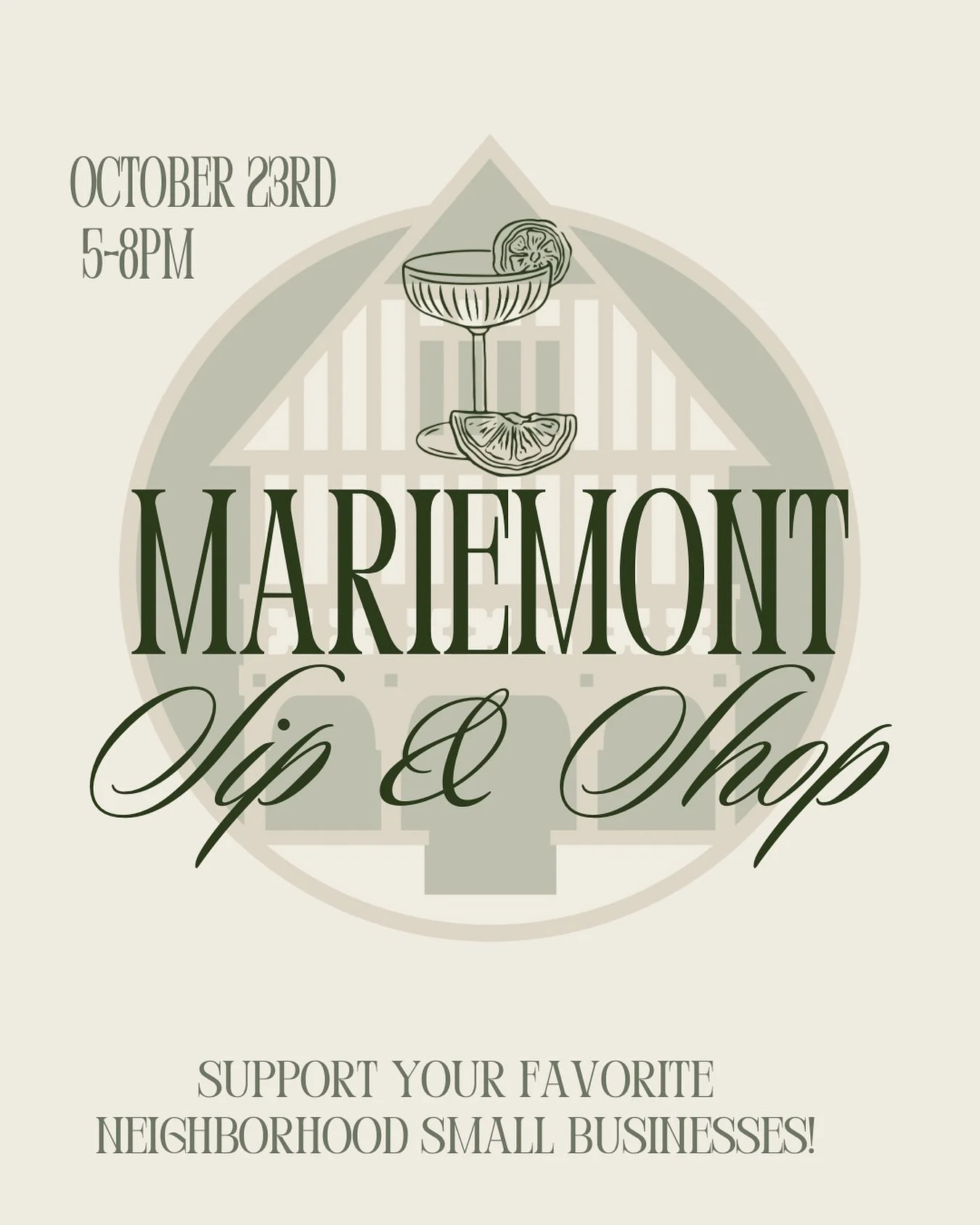 Join us for the adult version of trick or treating 👻 
Support your neighborhood by sippin and shoppin 🖤
.
.
.
Save the date: 10/23 // 5-8pm
.
.
More details to come&hellip;