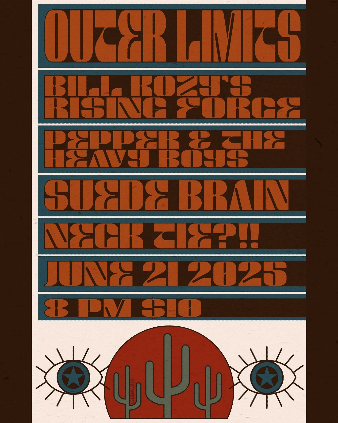 DETROIT: THIS SATURDAY JUNE 21 AT @theouterlimitslounge - we play with @billkozysrisingforce @pepperandtheheavyboys and Necktie?!!

poster: @klexo.creative