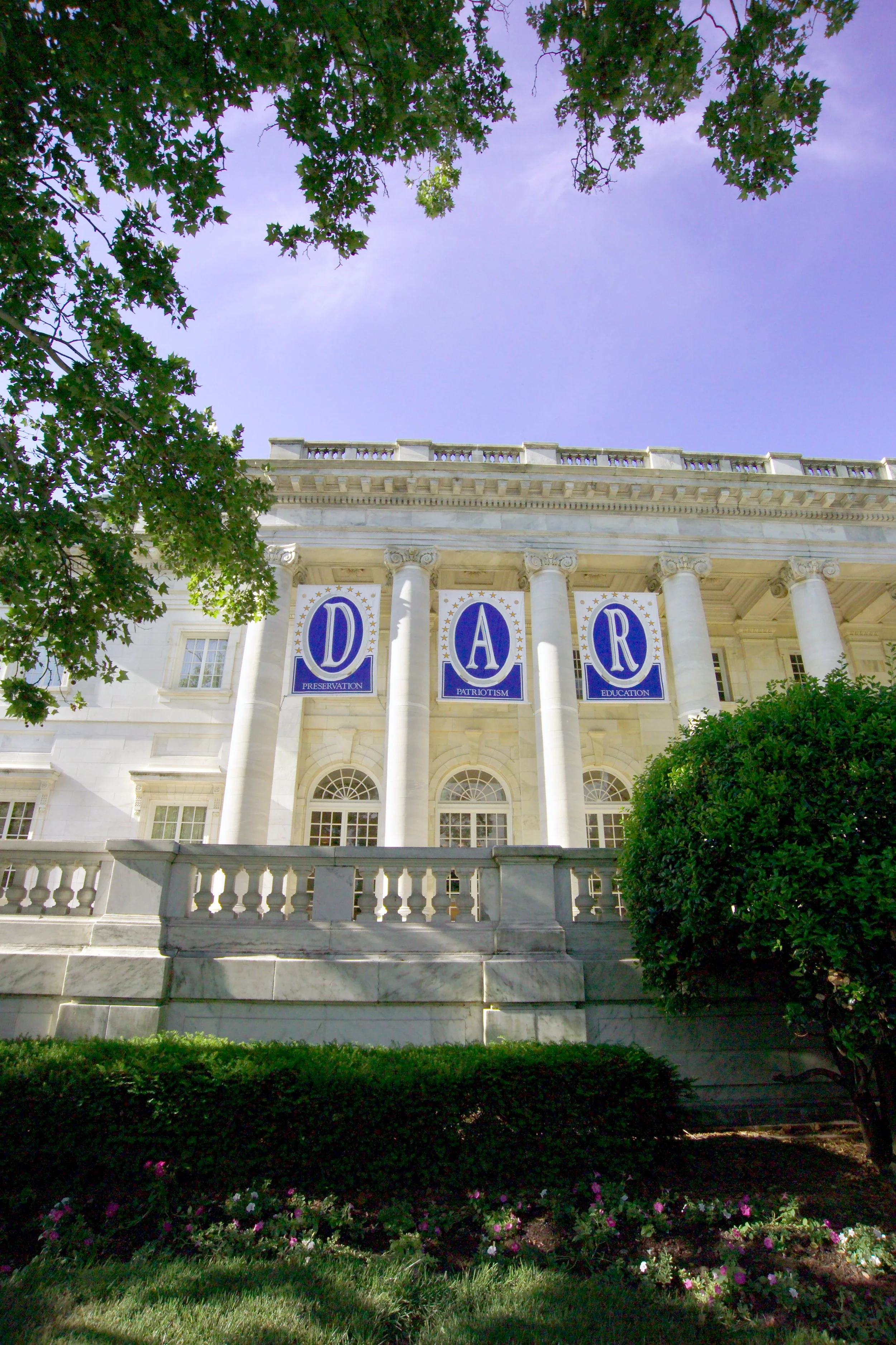 DAR Banners hanging on the headquarters building