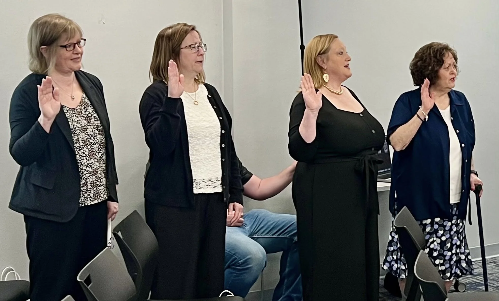 New members taking the pledge of membership during the organizational meeting